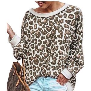 Cheetah Print Crewneck Sweater